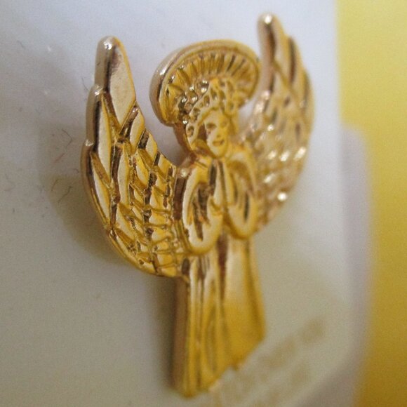 Guardian Angel Brooch Guardian Angel Lapel Pin Tie Tac Pin Gold Tone Tack Pin - Picture 3 of 7
